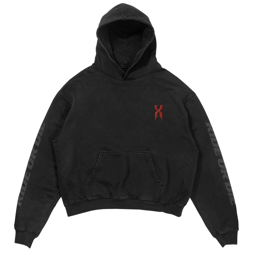 Ride or Die Skull Hoodie Front